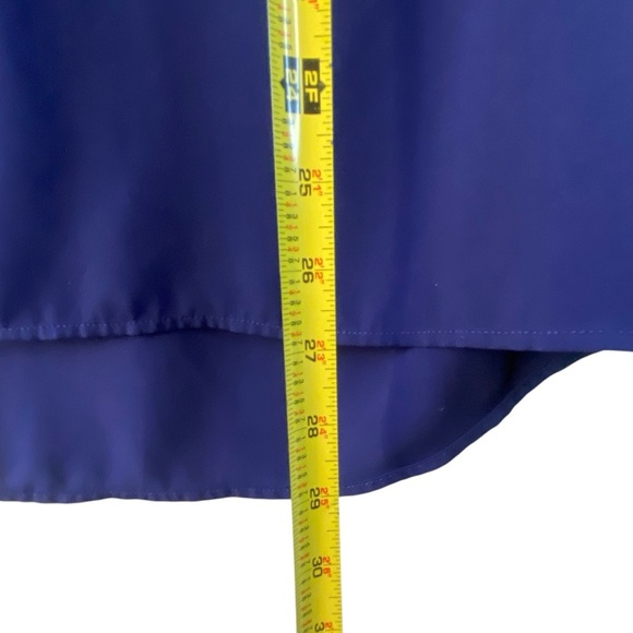 41 Hawthorn Navy Blue Ruffle Career Work Sleeveless Gold Stud Button Blouse SZ S - Picture 4 of 8